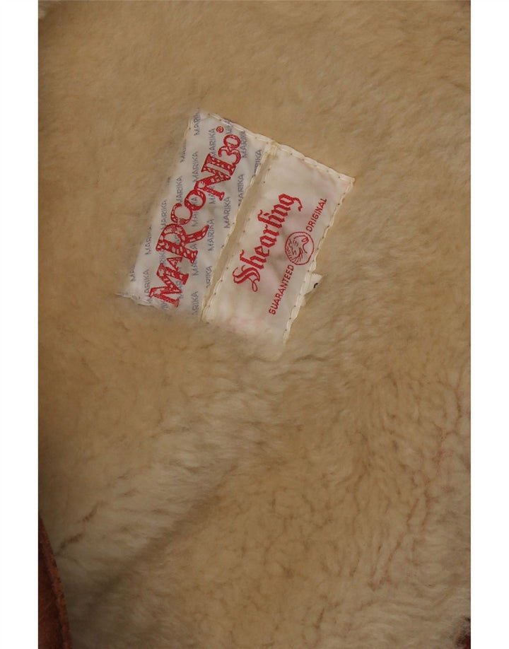 Vintage męska kurtka Shearling IT 52 XL Brązowa kurtka Shearling