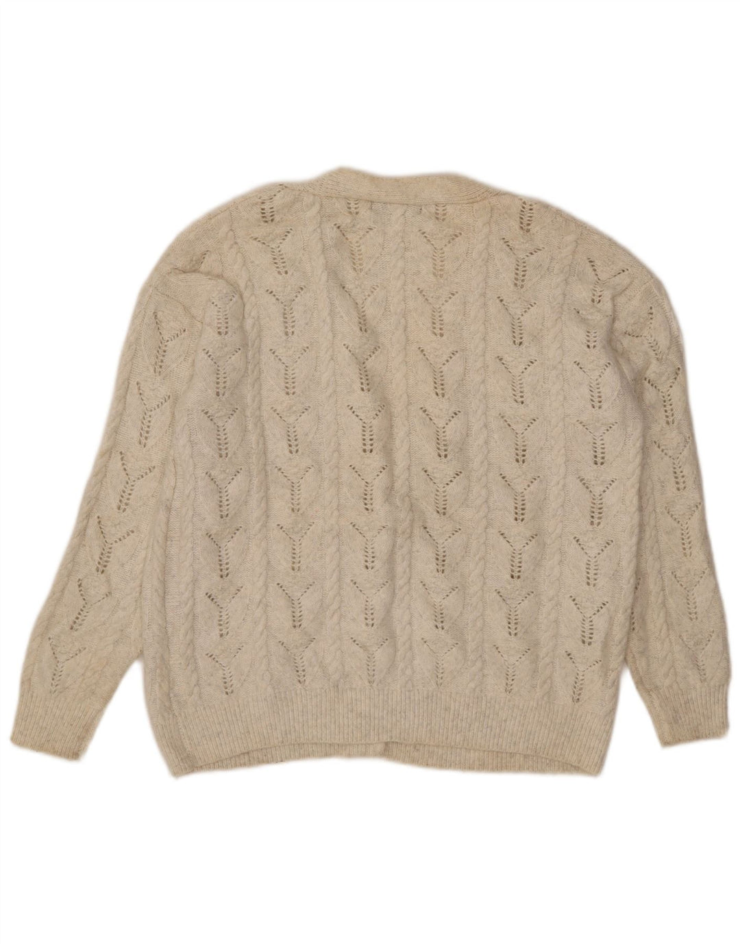 MARKS & SPENCER Damski sweter rozpinany UK 14 Średni biały poliester