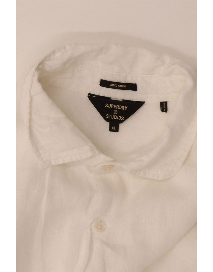 Koszula męska Superdry XL, biała, lniana