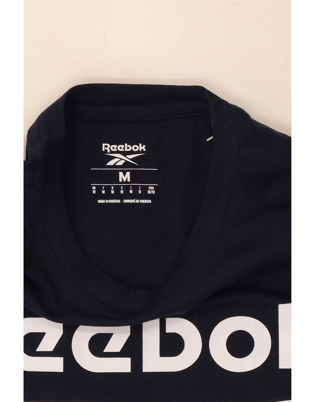 Męska koszulka z grafiką Reebok Top, średnia, granatowa, bawełniana