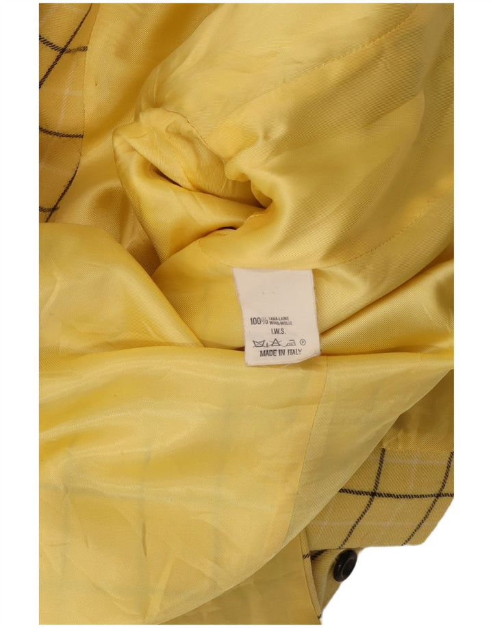 Damska marynarka zapinana na 3 guziki Oliver By Valentino IT 46 w dużą żółtą kratkę