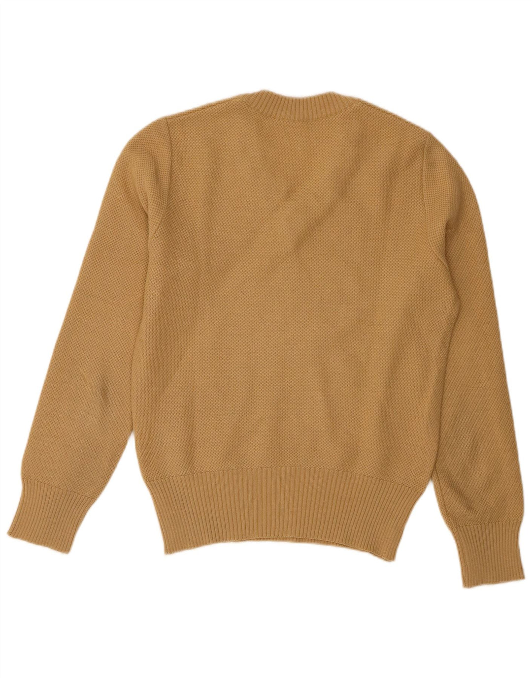Sweter damski w stylu vintage z dekoltem w kształcie litery V, UK 10, mały beż
