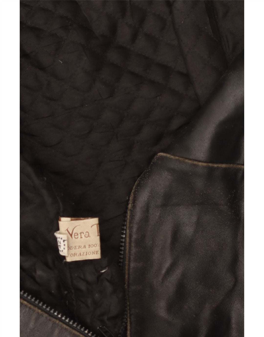 Kurtka skórzana damska VINTAGE IT 42 Średnia czarna skóra
