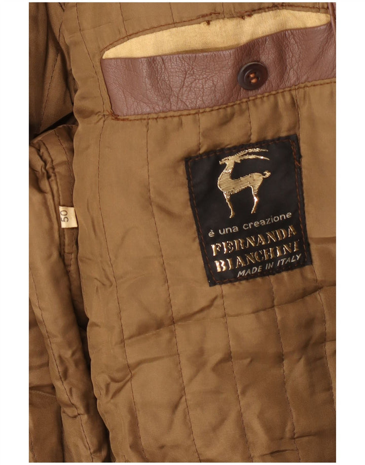 Vintage damska kurtka skórzana IT 50 XL brązowa