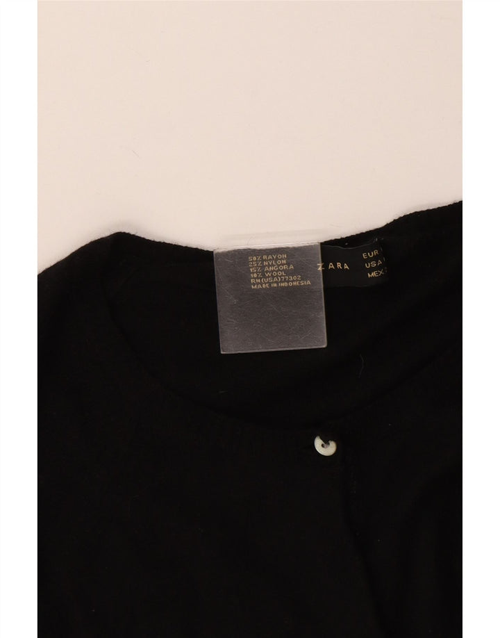 Sweter damski Zara UK 12, średni czarny sztuczny jedwab