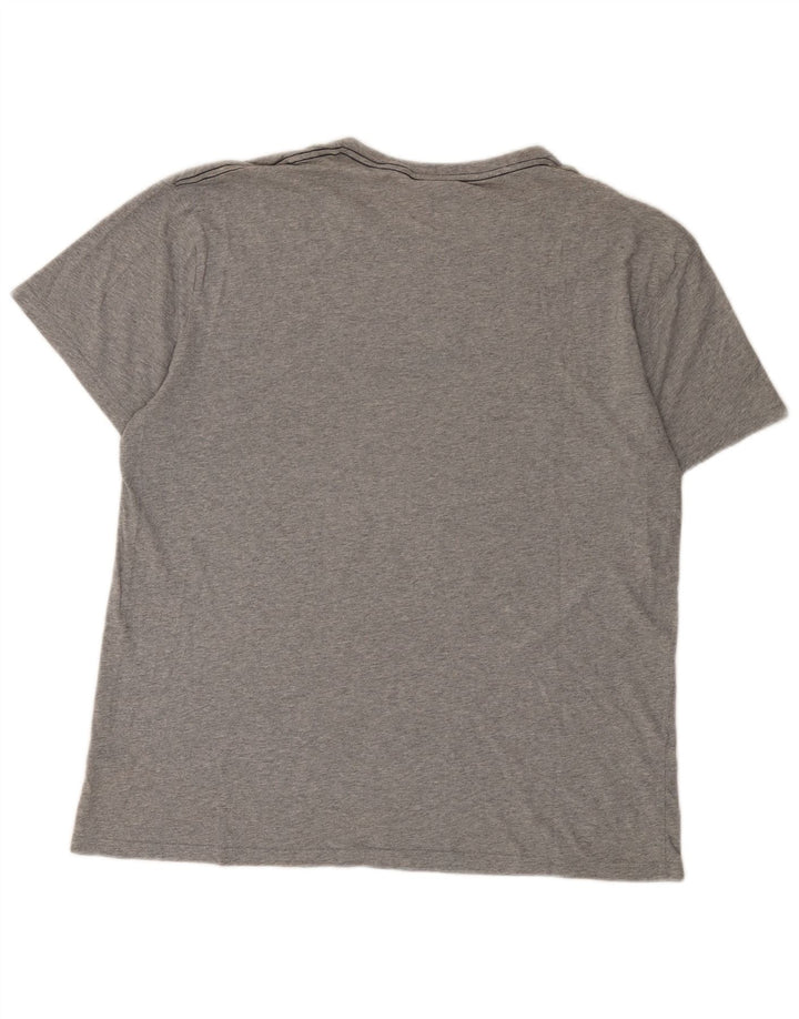 Męski T-shirt z grafiką Gant, duży, szary, bawełniany
