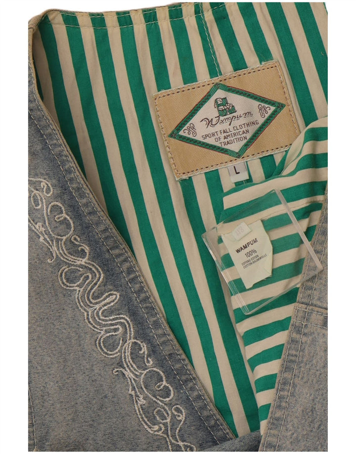 Kamizelka damska WAMPUM UK 16 duża niebieska bawełna