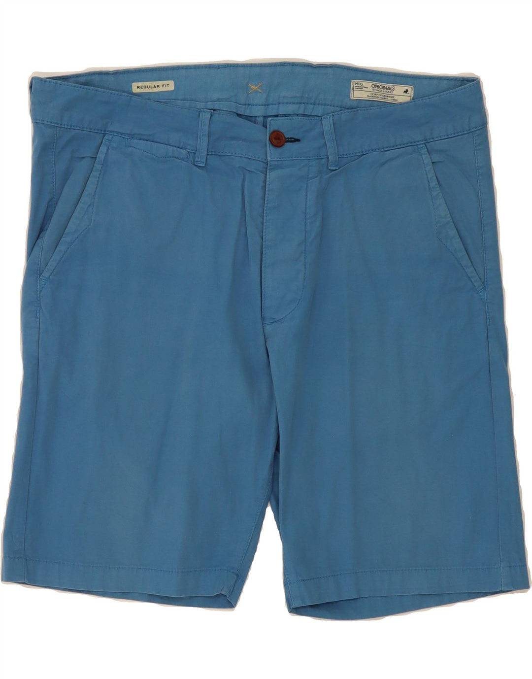 JACK & JONES Mens Regular Fit Chino Shorts W38 XL Blue Vintage Jack & Jones and Second-Hand Jack & Jones from Messina Hembry 
