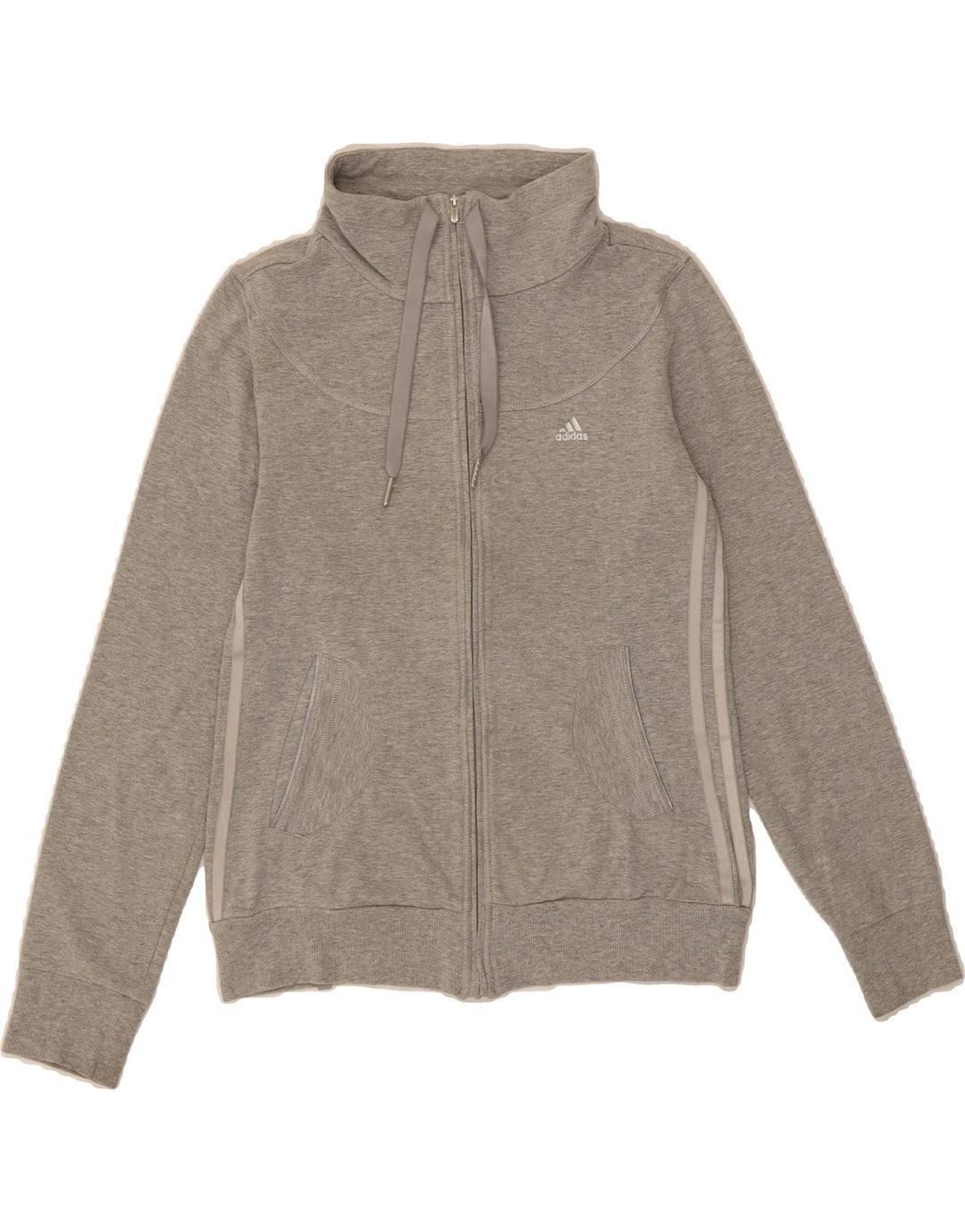 ADIDAS Womens Tracksuit Top Jacket UK 10 Small Grey Cotton Vintage Adidas and Second-Hand Adidas from Messina Hembry 