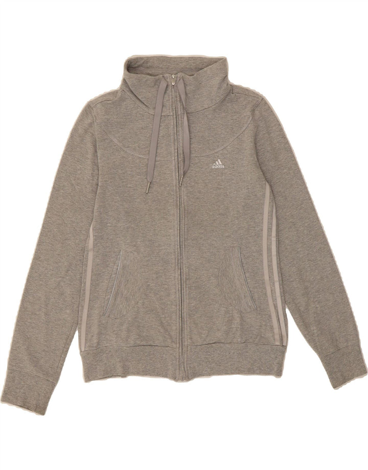 ADIDAS Womens Tracksuit Top Jacket UK 10 Small Grey Cotton Vintage Adidas and Second-Hand Adidas from Messina Hembry 