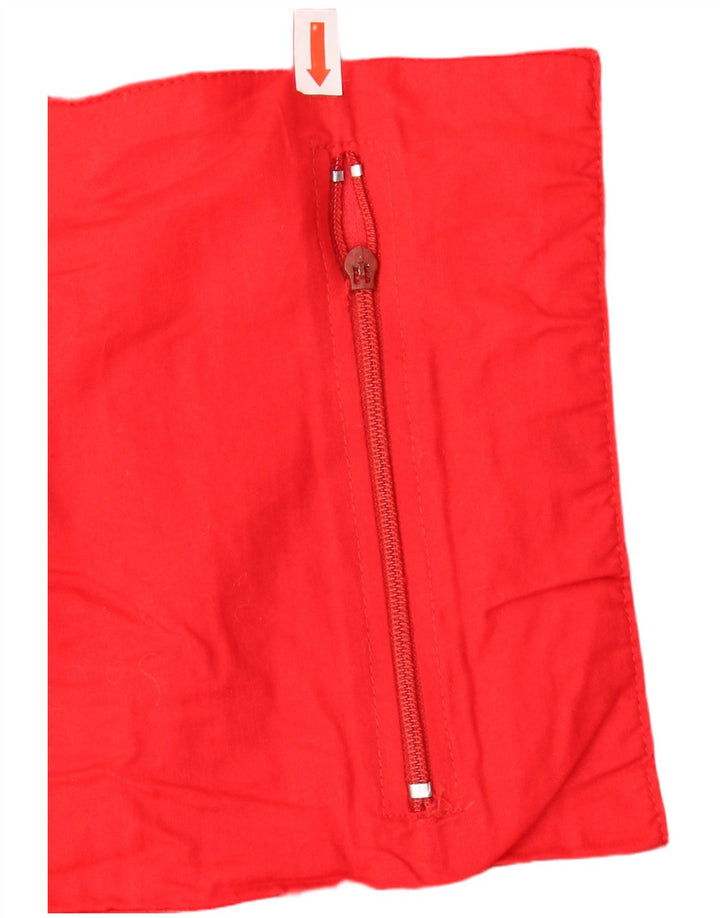 Damska bluza z kapturem w stylu vintage, zapinana na guziki, UK 18 XL, czerwona bawełna