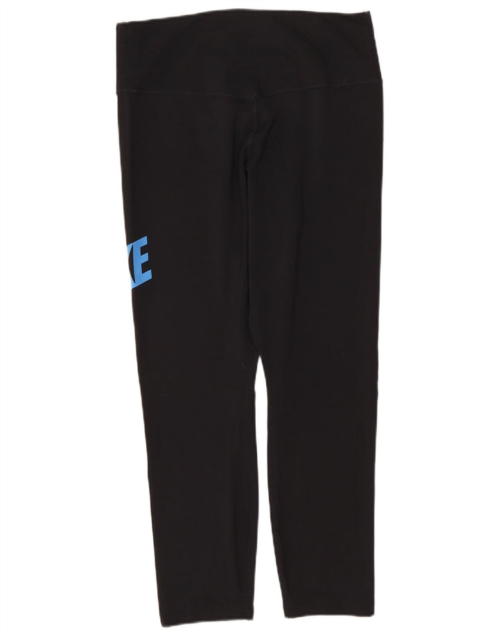 Damskie legginsy Nike Dri Fit Graphic Capri UK 12, średni czarny poliester