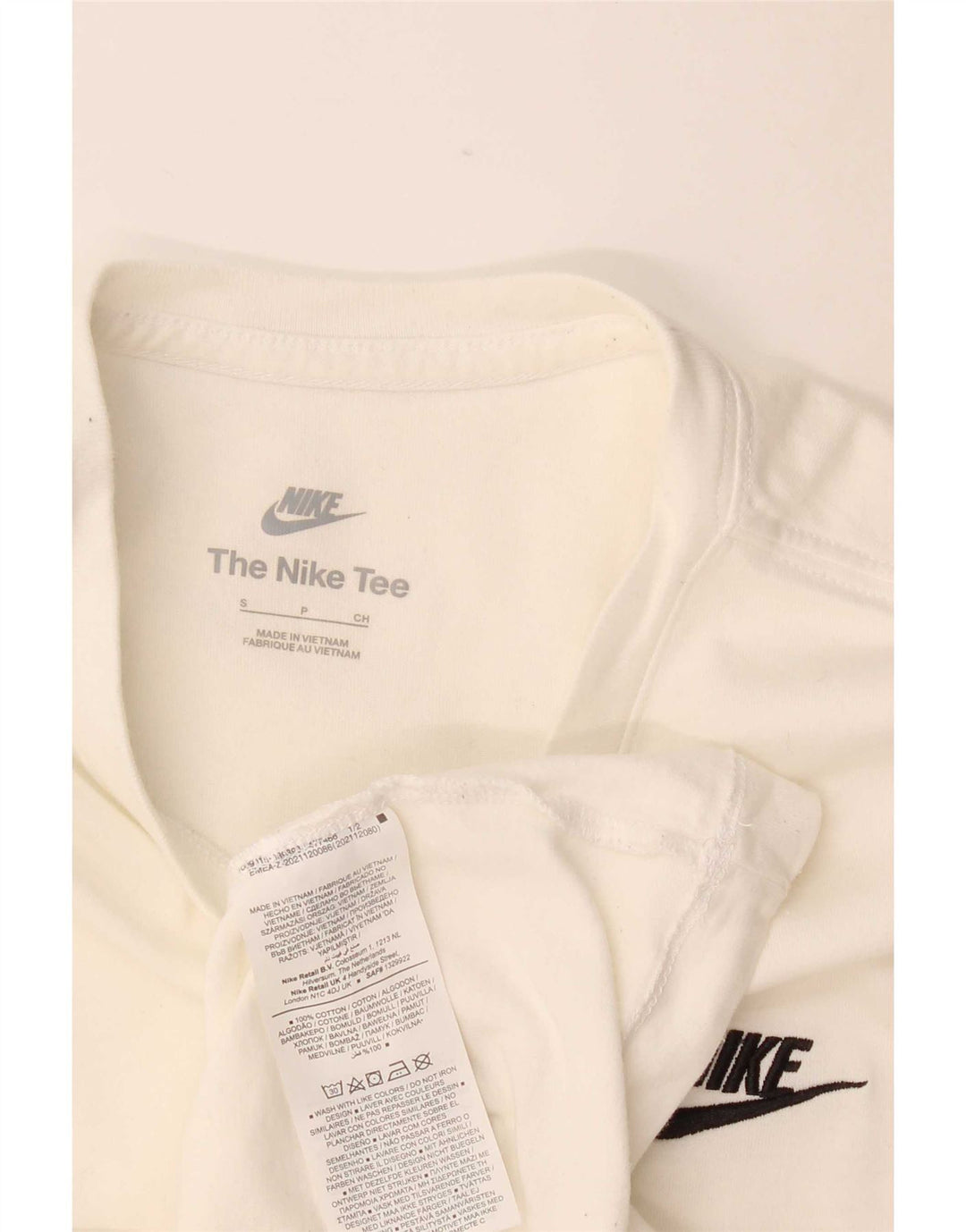 Męski T-shirt Nike, mały, złamanej bieli, bawełniany