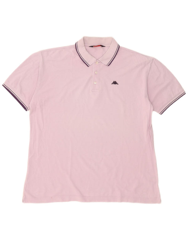 Męska koszulka polo Kappa 2XL Różowa bawełna