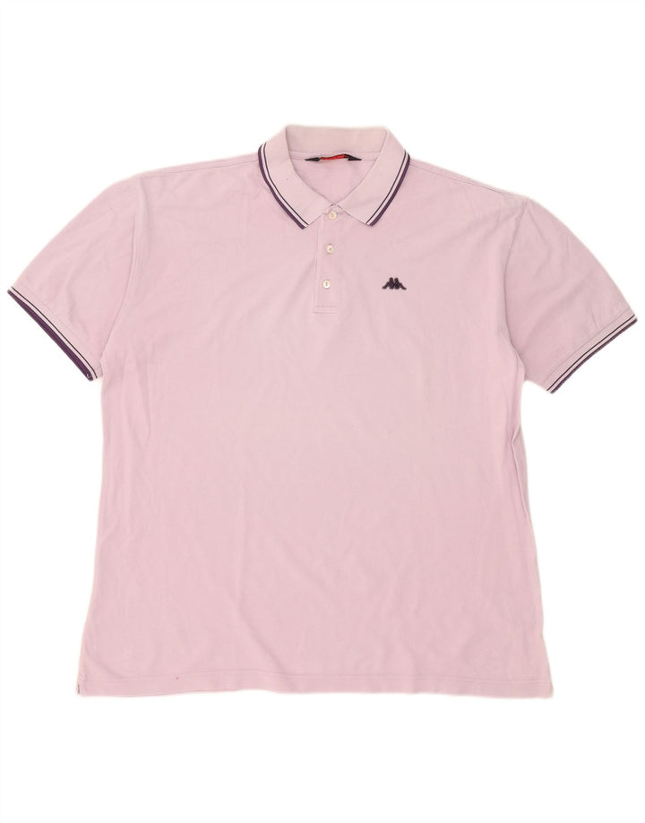Męska koszulka polo Kappa 2XL Różowa bawełna