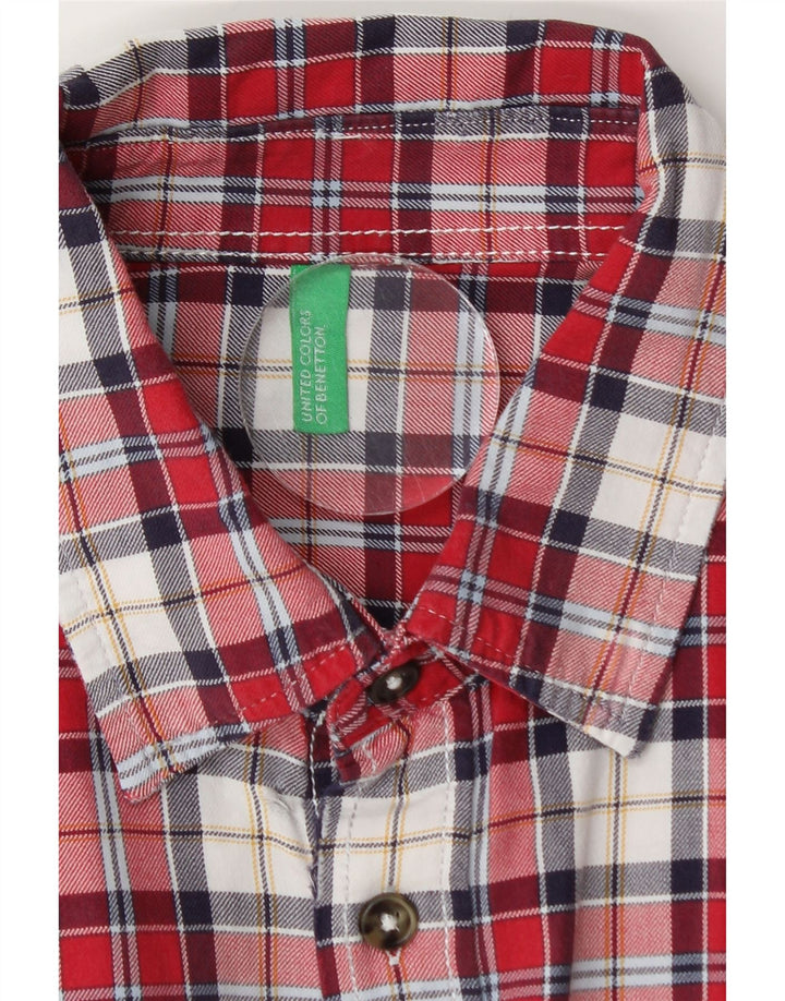 Męska koszula flanelowa Benetton w czerwoną kratę