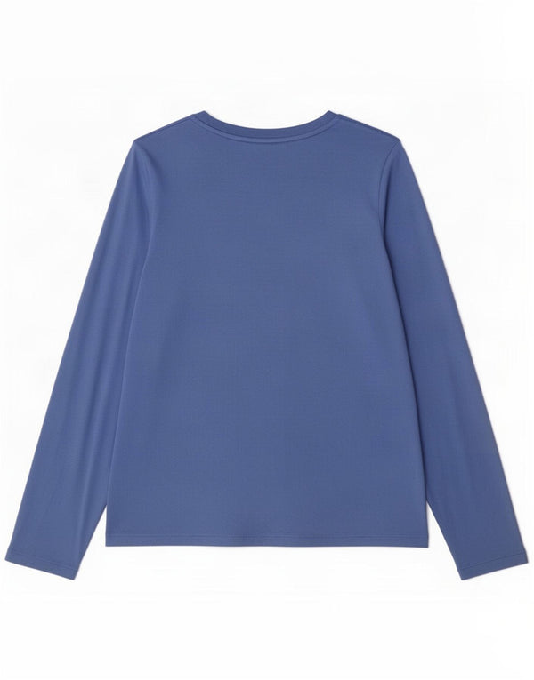Marks & Spencer Womens Top Long Sleeve UK 16 Large Blue Viscose