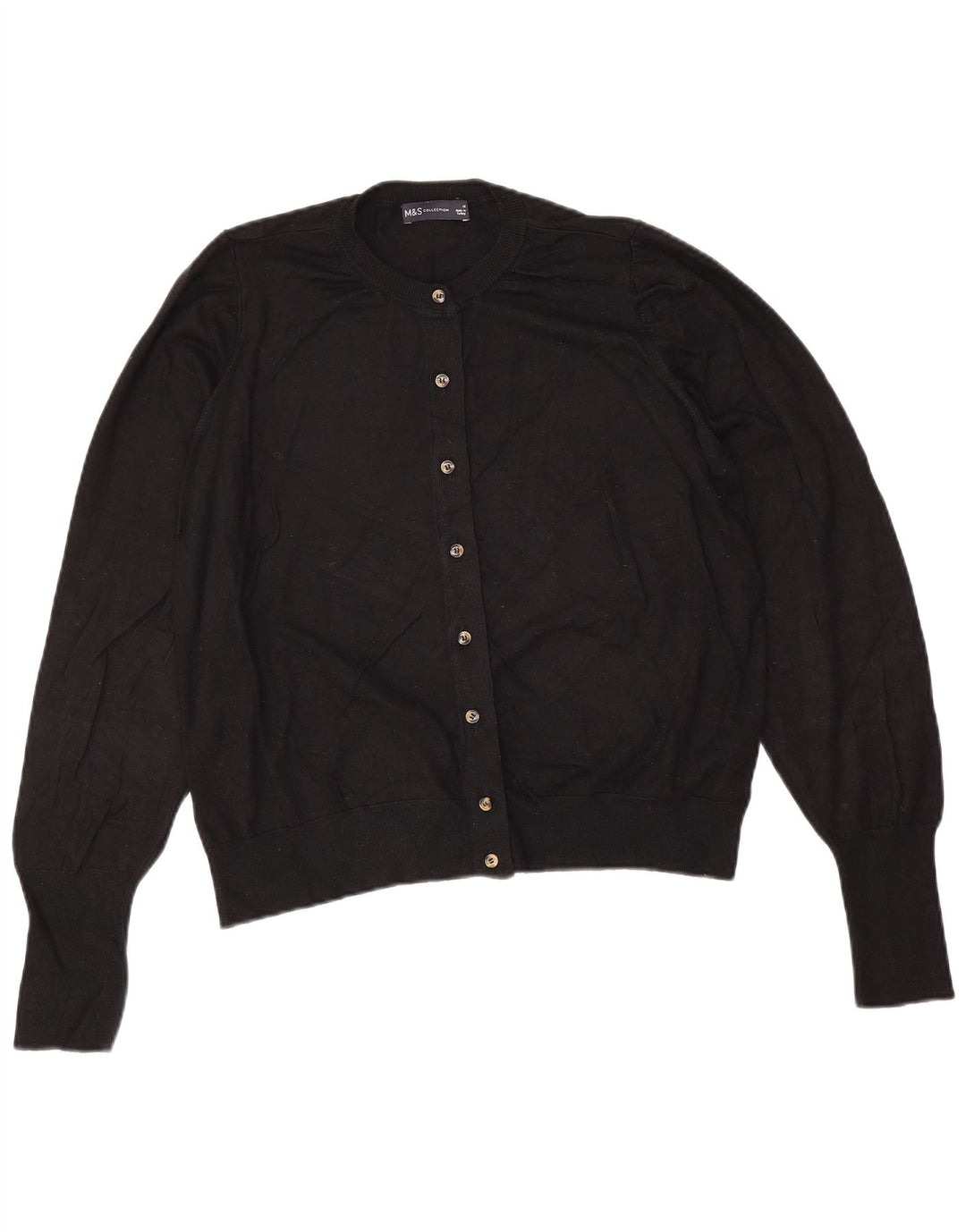 Marks & Spencer Damski sweter kardigan UK 16, duża, czarna wiskoza