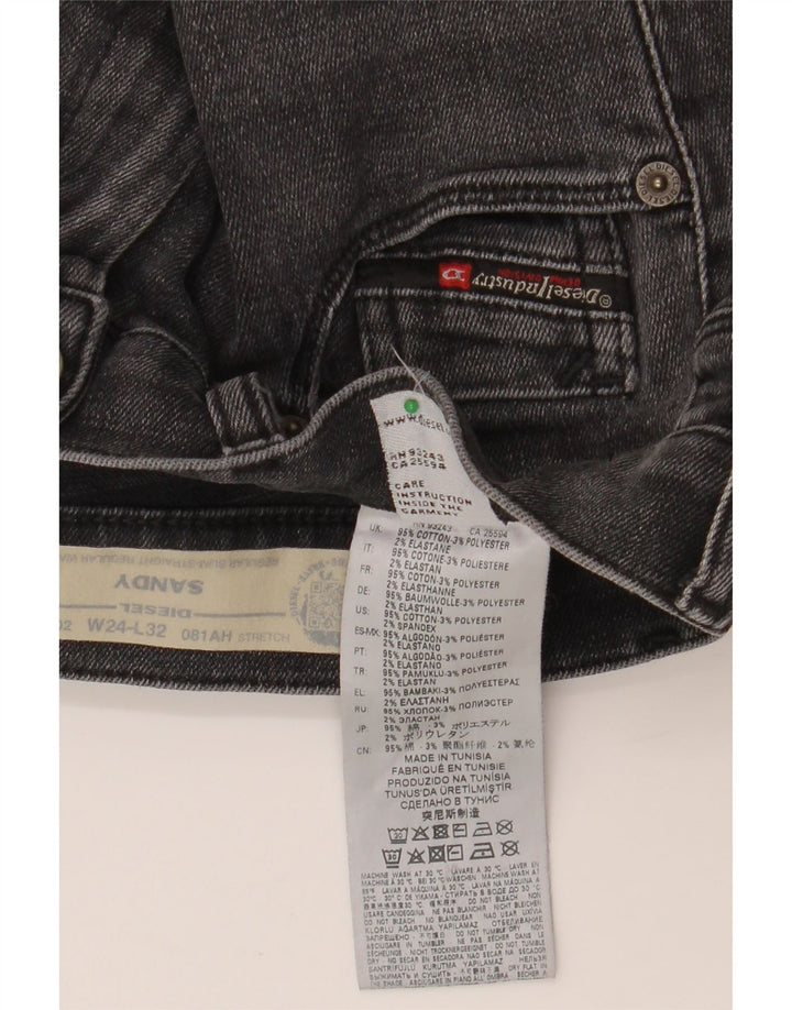 DIESEL Damskie proste dżinsy Sandy Regular Fit W24 L32 Szara bawełna