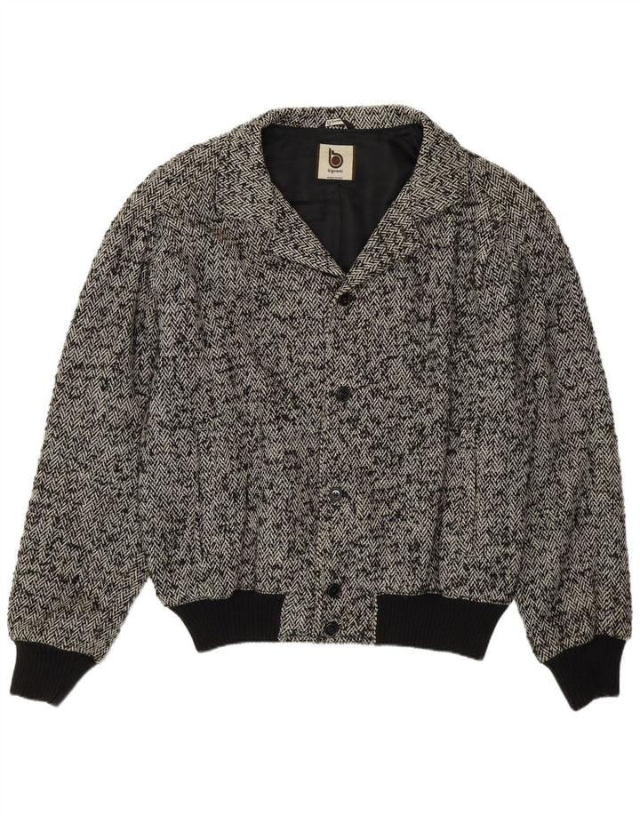 Męska kurtka bomber Bignami UK 42 XL Szara wełna w jodełkę