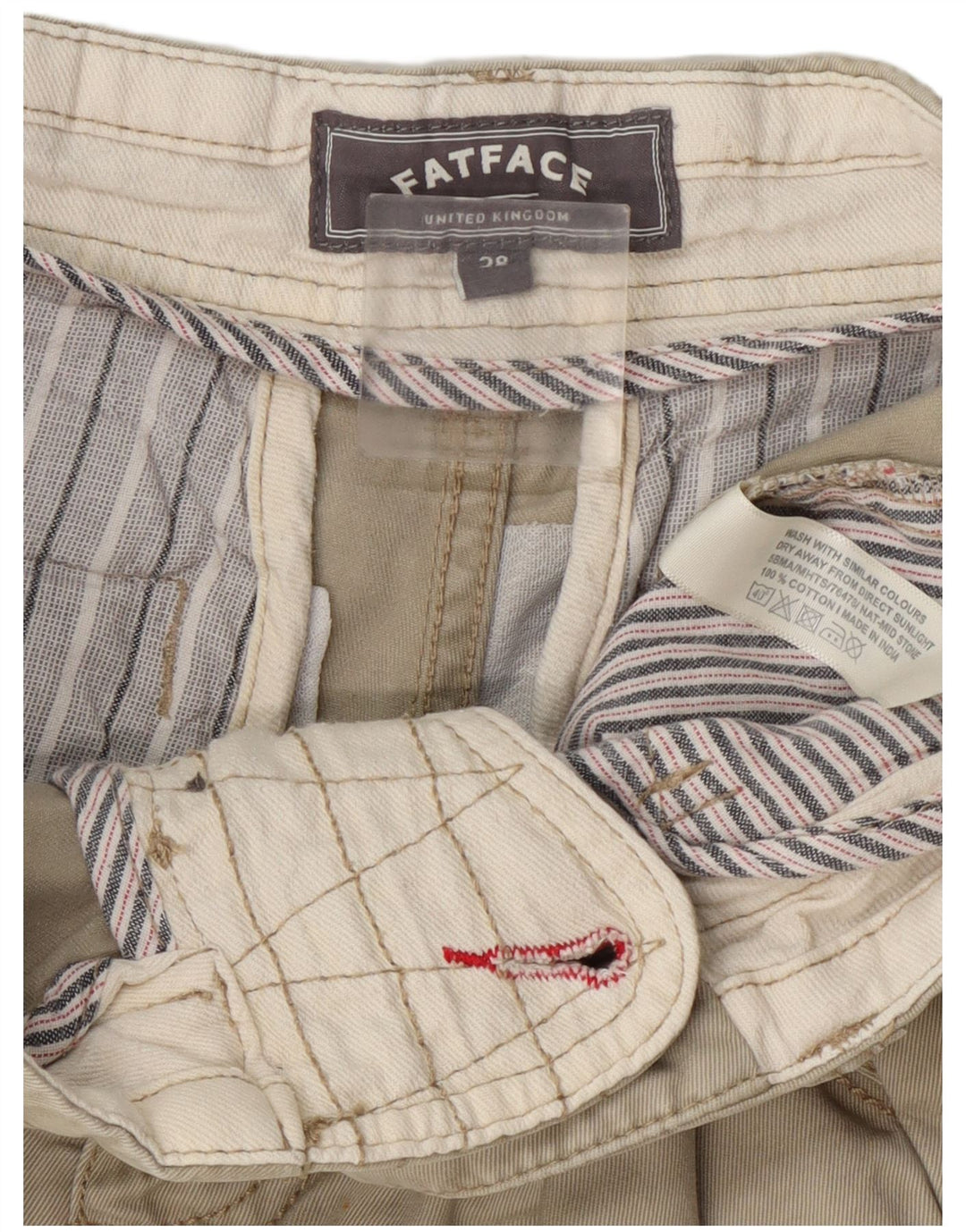 Męskie spodenki chino Fat Face W28, średnia bawełna khaki