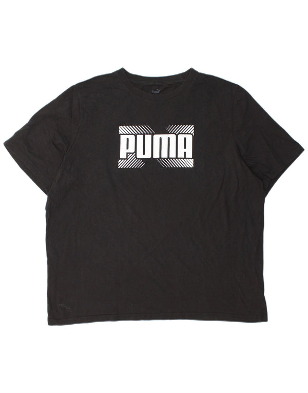 Męska koszulka z grafiką Puma, 2XL, czarna, bawełniana
