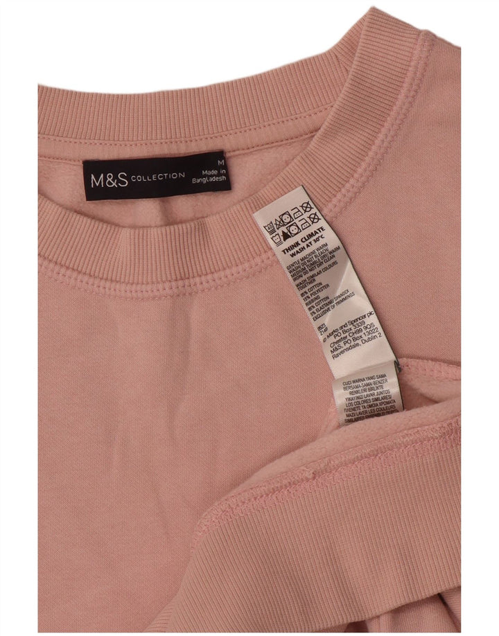 Marks & Spencer Damski sweter oversize UK 14, średni, różowy, bawełniany