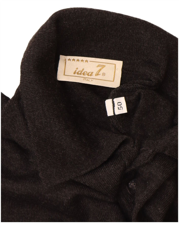 Idea Męski sweter polo IT 50 Średniej szarej wełny