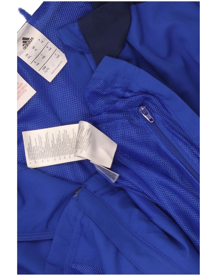Adidas Chłopięca bluza dresowa Top 15-16 lat XL Niebieski poliester z blokami kolorów