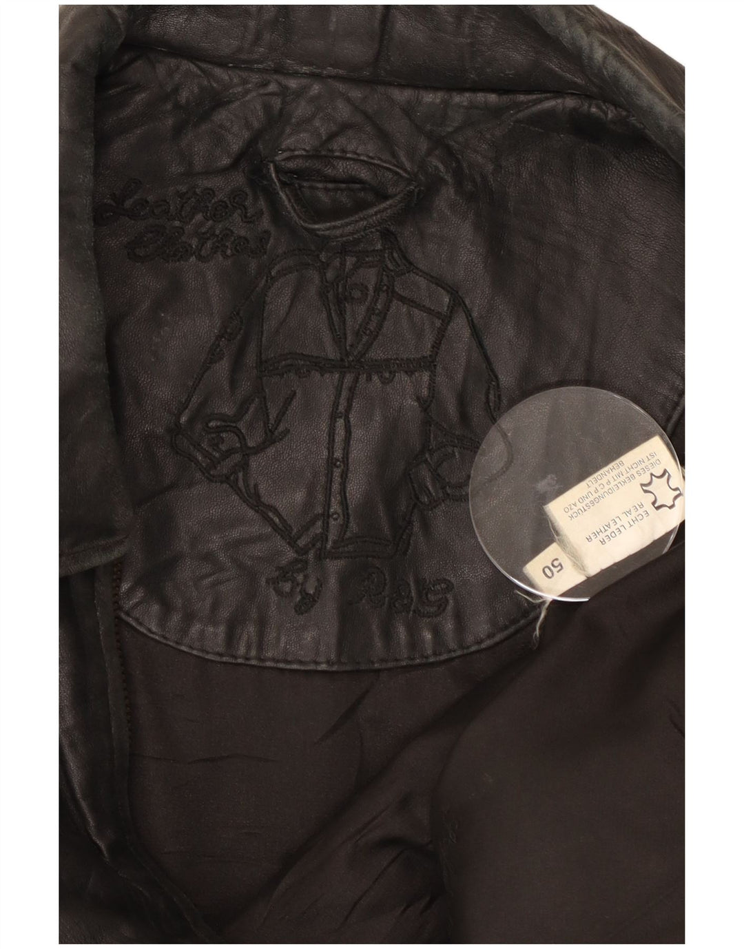 Vintage męska kurtka skórzana IT 50 duża czarna skóra