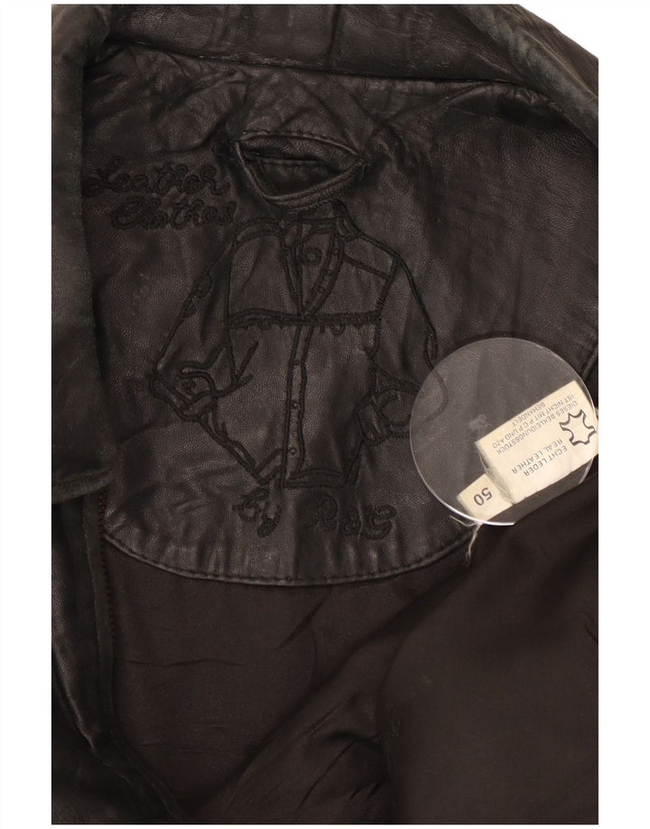 Vintage męska kurtka skórzana IT 50 duża czarna skóra