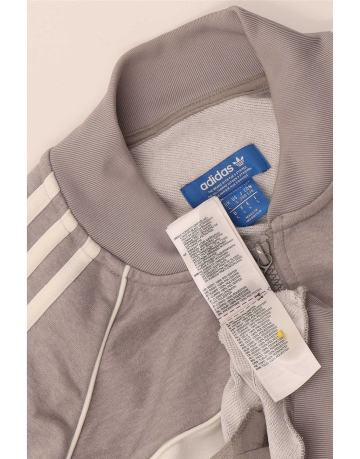 Męska kurtka dresowa Adidas, duża, szara, z blokami kolorów, poliester