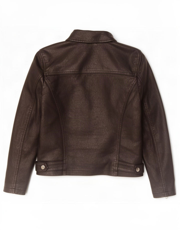 Damska kurtka motocyklowa ze sztucznej skóry Topshop UK 8, mała, czarna, z poliestru
