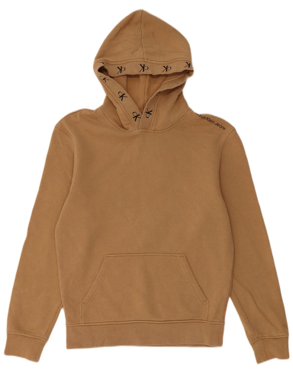 Męski sweter z kapturem Calvin Klein XS, beżowy, bawełniany