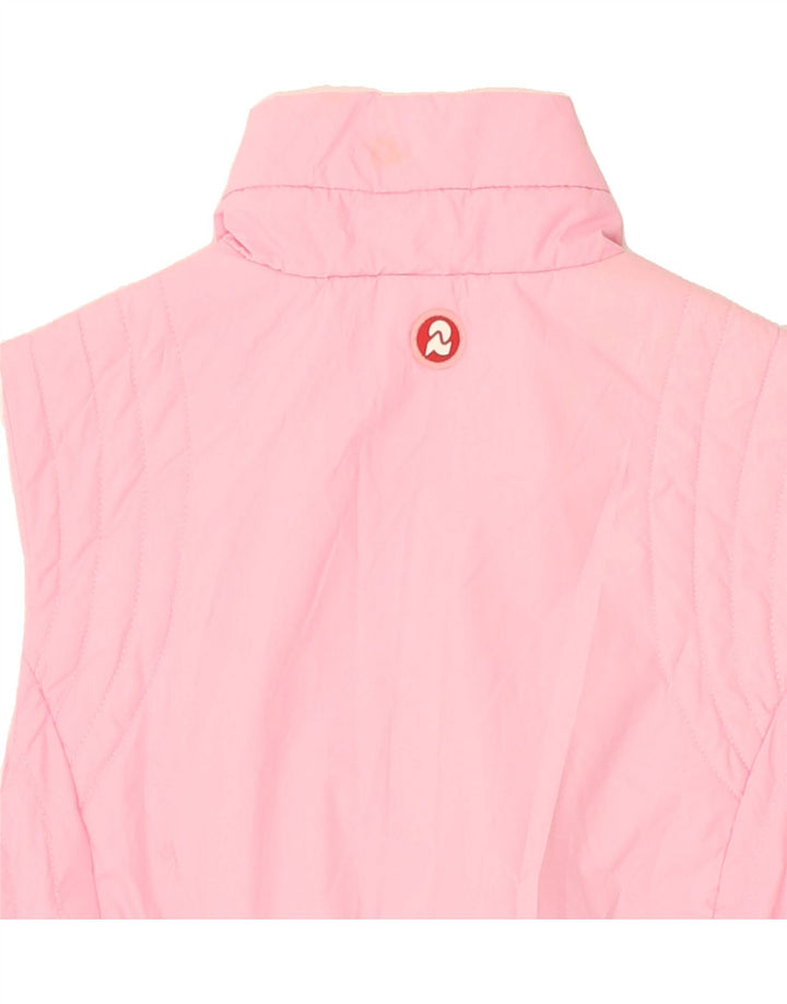 INVICTA Womens Graphic Padded Gilet UK 10 Small Pink Polyester | Vintage Invicta | Thrift | Second-Hand Invicta | Used Clothing | Messina Hembry 