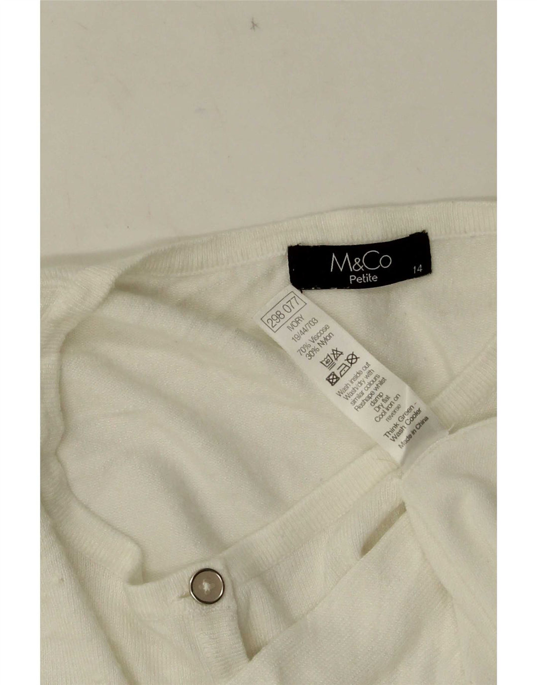 Sweter damski M&Co Petite Bolero UK 14, średni, biały, wiskoza