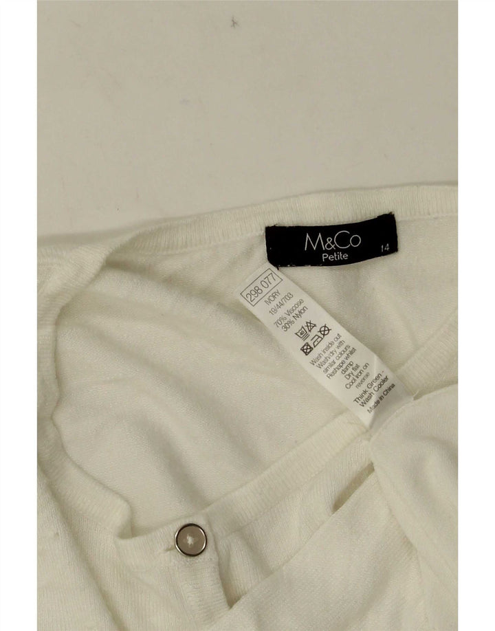 Sweter damski M&Co Petite Bolero UK 14, średni, biały, wiskoza