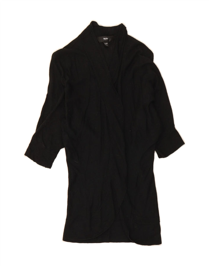 MOSSIMO Womens 3/4 Sleeve Open Cardigan Sweater UK 10 Small Black Nylon Vintage Mossimo and Second-Hand Mossimo from Messina Hembry 