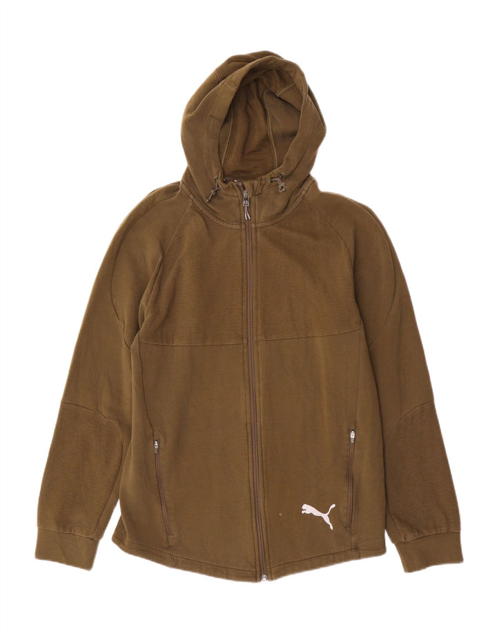 Męski sweter Puma z kapturem i zamkiem, średni khaki