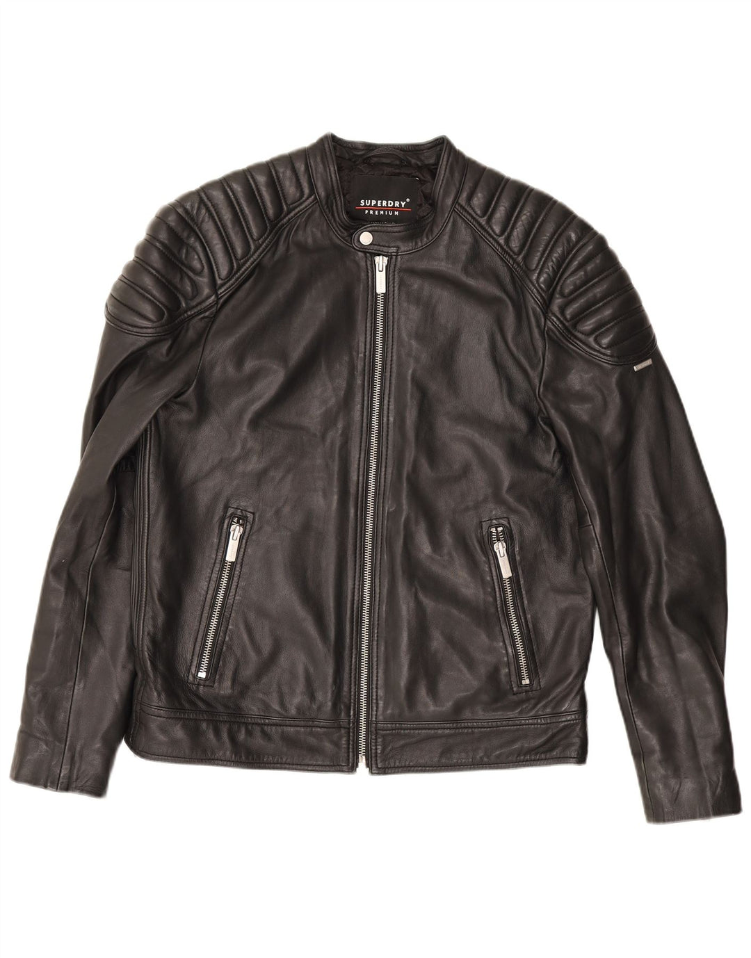 Męska skórzana kurtka motocyklowa Superdry UK 42 XL czarna
