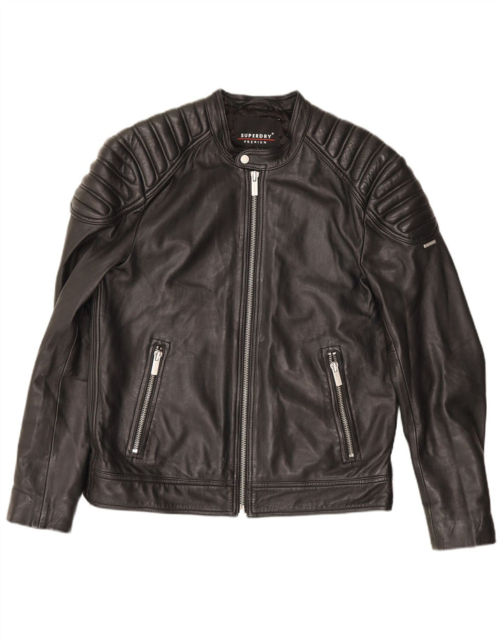 Męska skórzana kurtka motocyklowa Superdry UK 42 XL czarna
