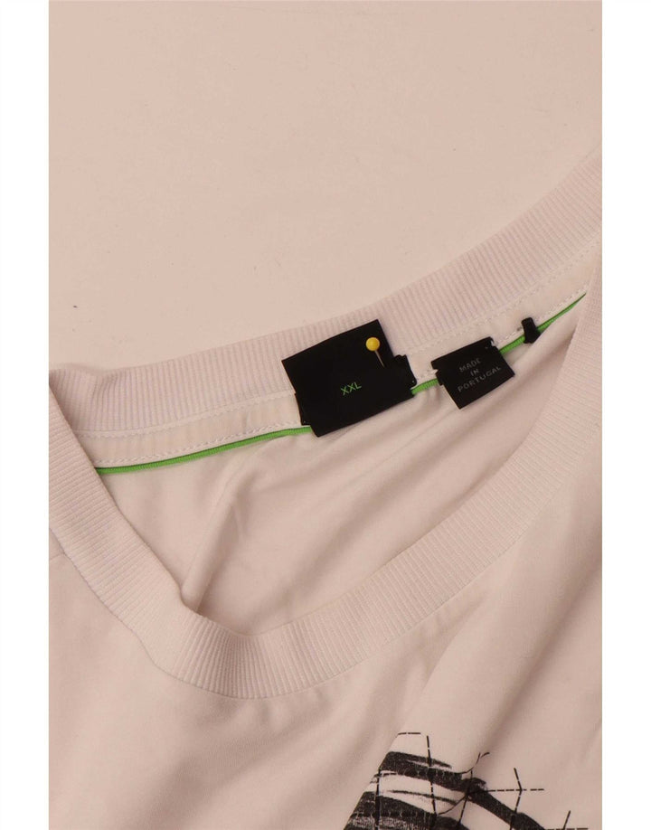 Męska koszulka z grafiką Hugo Boss, 2XL, biała