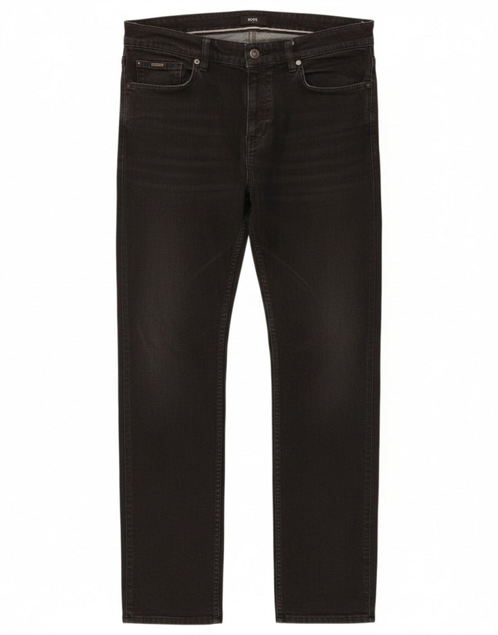 Męskie jeansy slim Hugo Boss W36 L32 Czarne bawełniane