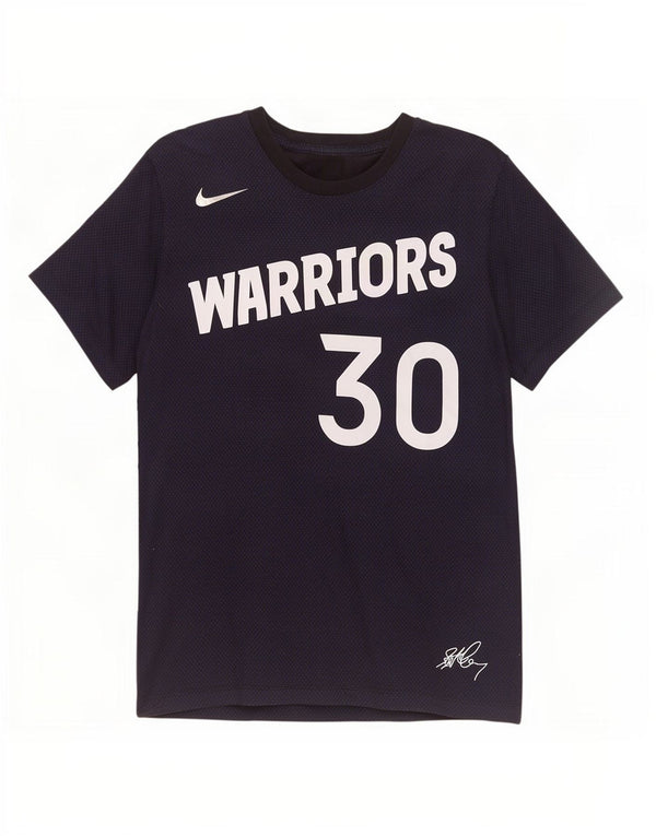 Męski T-shirt Nike Warriors z grafiką, mały, bawełniany w granatowe cętki