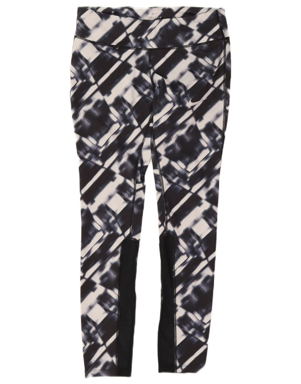 Damskie legginsy Nike Dri Fit UK 12, średni granatowy, geometryczny poliester