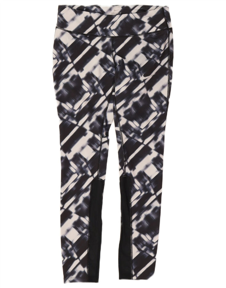 Damskie legginsy Nike Dri Fit UK 12, średni granatowy, geometryczny poliester