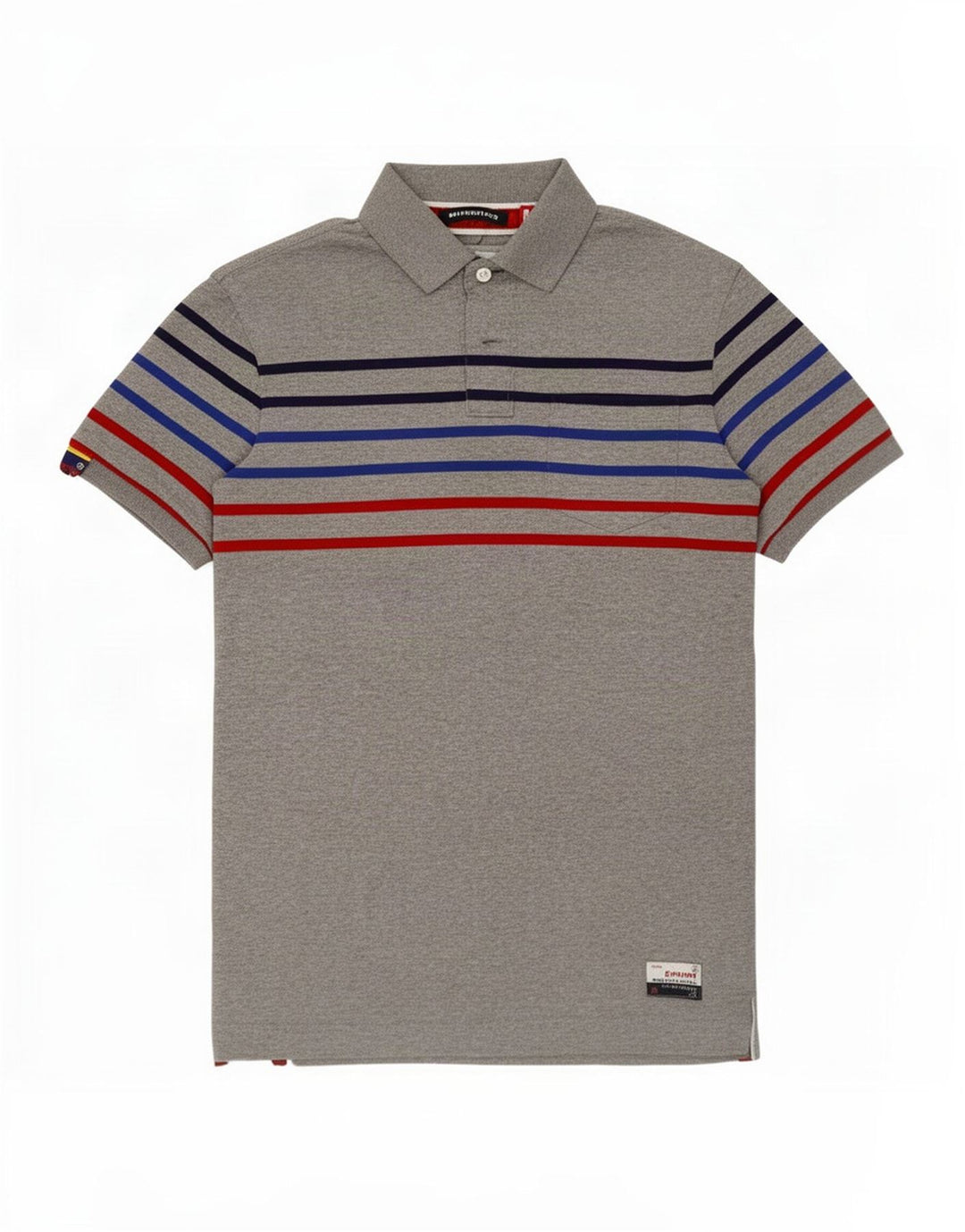 Męska koszulka polo Superdry, bawełniana w średnie szare paski