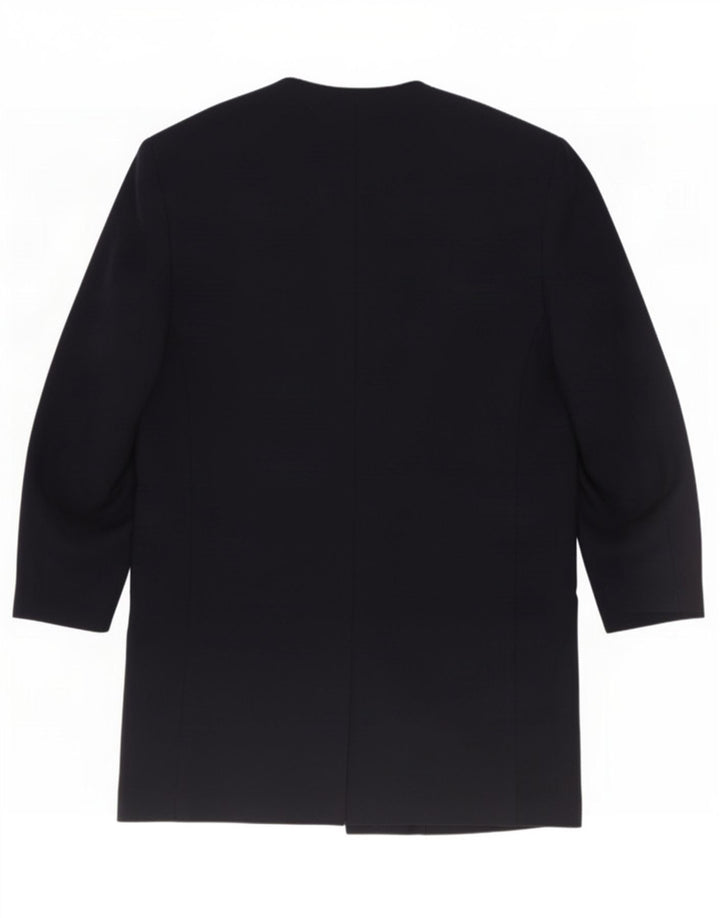 Damska marynarka Marella Longline Open Blazer UK 12 Średni Granatowy Nowa Wełna
