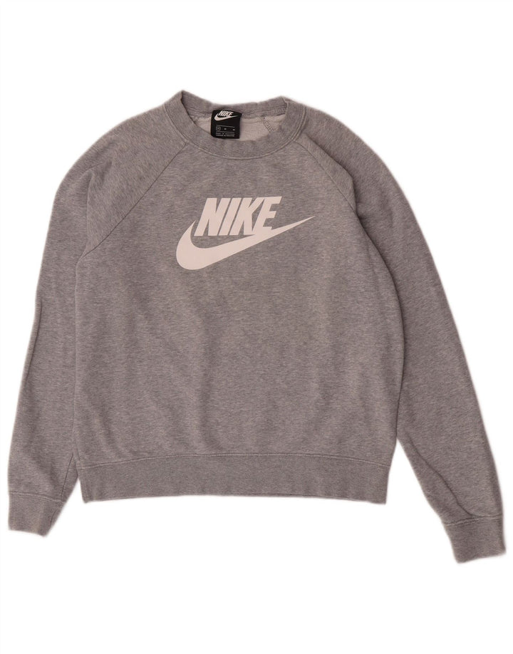 Damska bluza z grafiką Nike, UK 14, średnia szara, nakrapiana bawełna