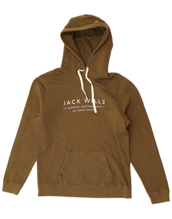 Męski sweter z kapturem i grafiką Jack Wills, duży, bawełniany khaki
